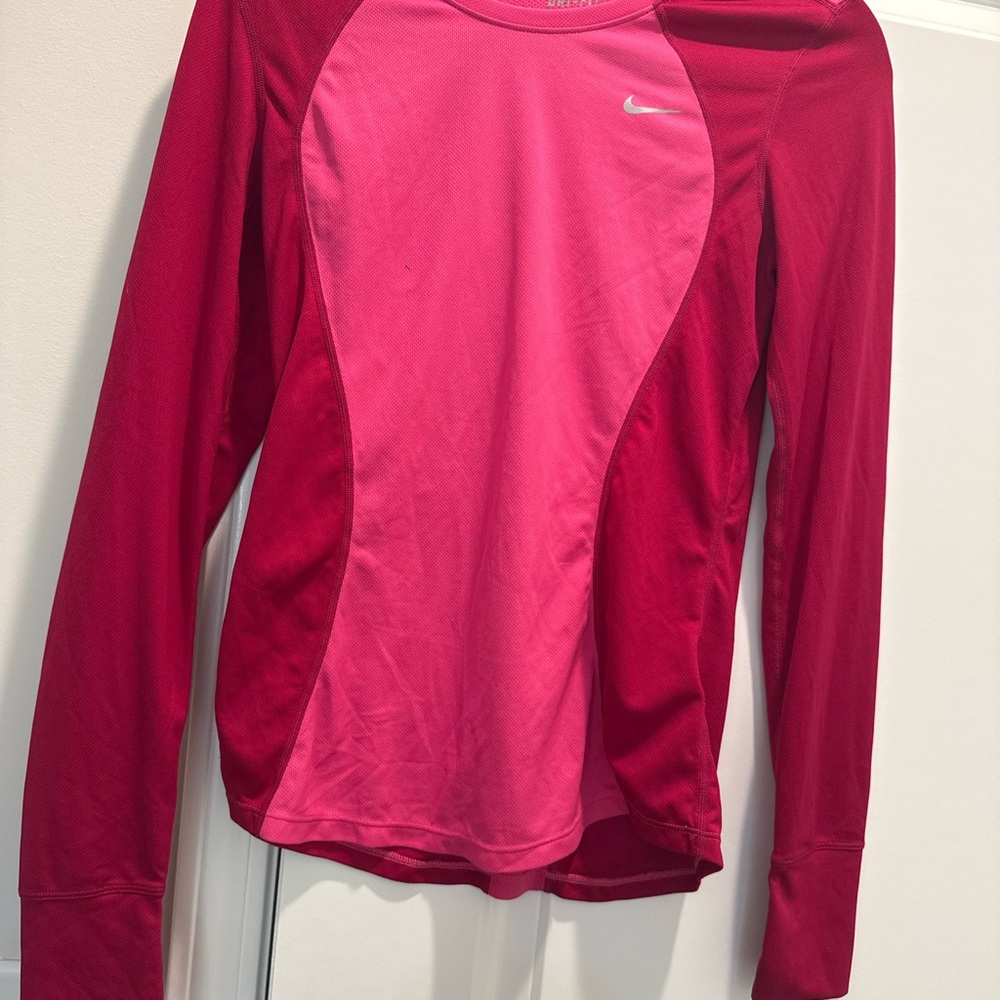 Nike Women's Fuchsia and Red Long Sleeve Tee